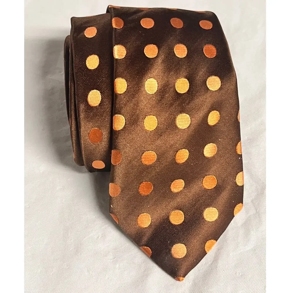 BCBG / Attitude  Men's 100% Silk Tie Necktie  - Hand Made - Brown / Copper